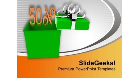 Sale With Free Gift Of 50 Percent PowerPoint Templates Ppt Backgrounds For Slides 0313