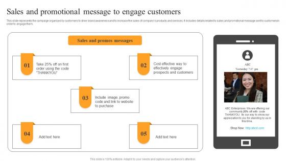 Sales And Promotional Message Text Message Advertising Solutions Enhancing Themes Pdf