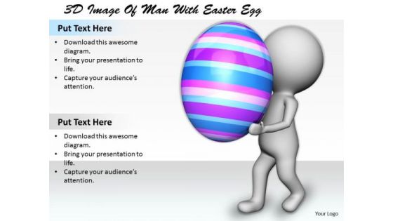 Sales Concepts 3d Image Of Man With Easter Egg Characters