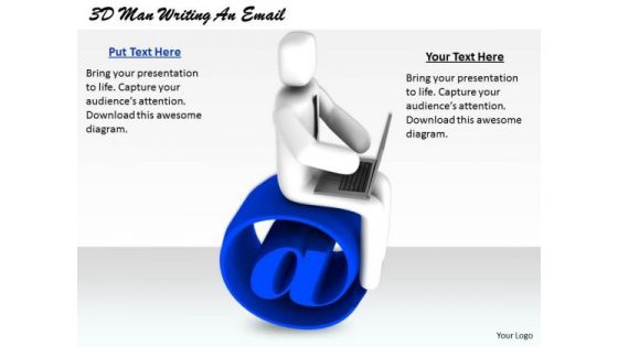 Sales Concepts 3d Man Writing Email Business Statement Sales Concepts 3d Man Writing Email Business Statement