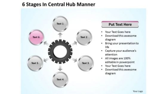Sales Concepts 6 Stages In Central Hub Manner Business Strategy Review