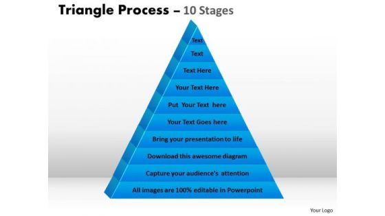 Sales Diagram 10 Staged Triangle Process Flow Consulting Diagram