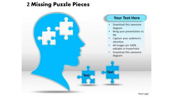 Sales Diagram 2 Missing Puzzle Pieces Business Finance Strategy Development