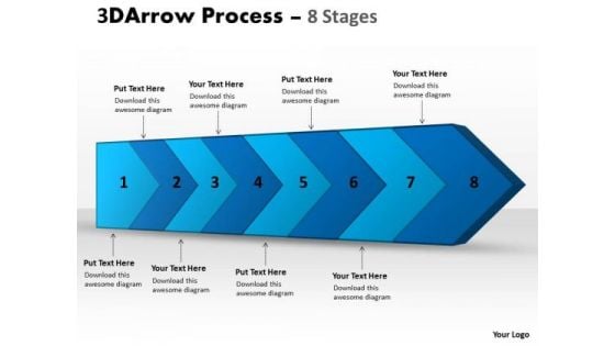 Sales Diagram 3d Arrow Process 8 Stages Business Diagram