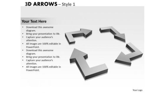 Sales Diagram 3d Arrows Style 1 Marketing Diagram