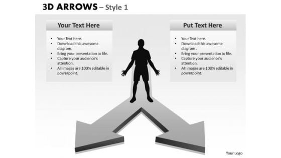 Sales Diagram 3d Arrows Style 2