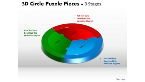 Sales Diagram 3d Circle Diagram Puzzle Templates 3 Stages Mba Models And Frameworks