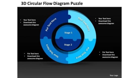 Sales Diagram 3d Circular Flow Diagram Puzzle 3 Business Diagram