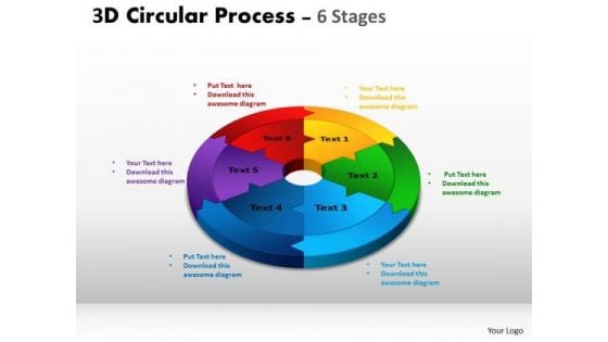 Sales Diagram 3d Circular Process Cycle Diagram Chart 6 Stages Consulting Diagram