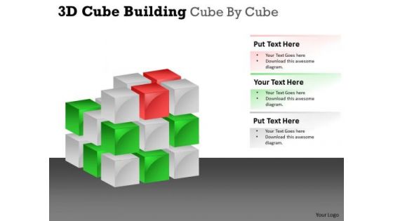 Sales Diagram 3d Cube Building Cube By Cube Business Cycle Diagram