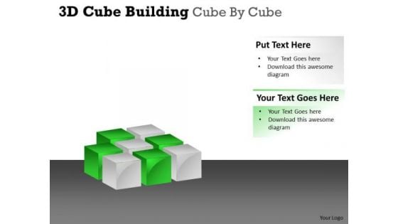 Sales Diagram 3d Cube Building Cube By Cube Business Diagram