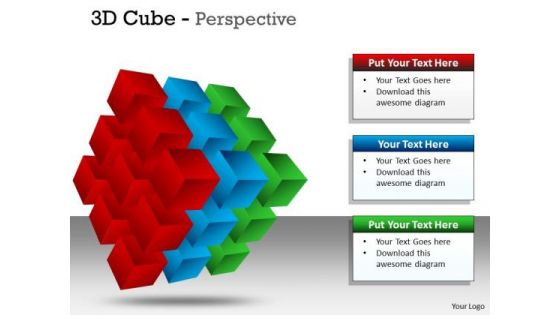 Sales Diagram 3d Cube Perspective Marketing Diagram