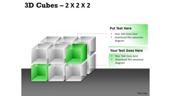 Sales Diagram 3d Cubes 2x2x3 Business Diagram