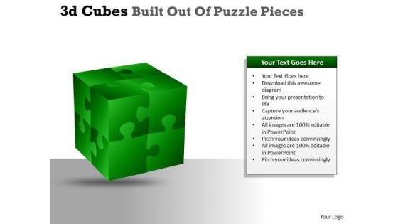 Sales Diagram 3d Cubes Built Out Of Puzzle Pieces Business Diagram