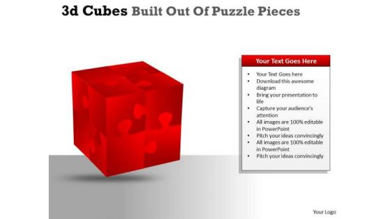 Sales Diagram 3d Cubes Built Out Of Puzzle Pieces Consulting Diagram