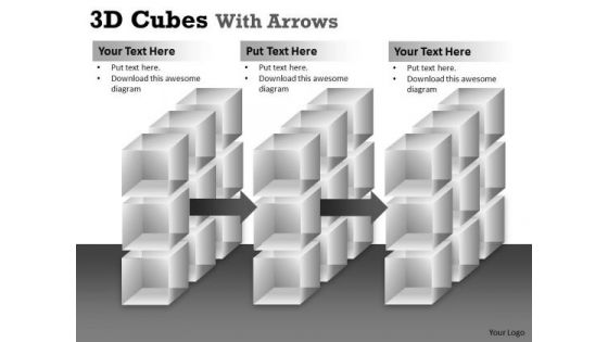 Sales Diagram 3d Cubes With Arrows Marketing Diagram