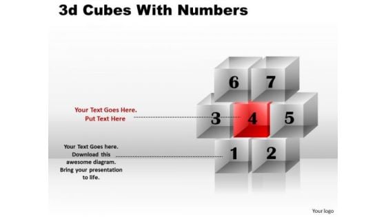 Sales Diagram 3d Cubes With Numbers Business Diagram