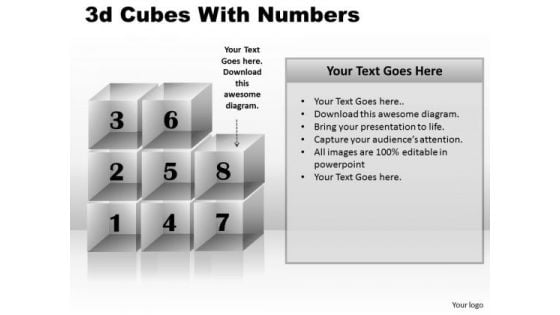 Sales Diagram 3d Cubes With Numbers Consulting Diagram