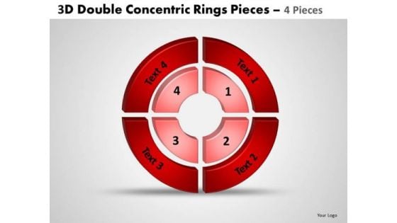 Sales Diagram 3d Double Concentric Rings Pieces 4 Consulting Diagram