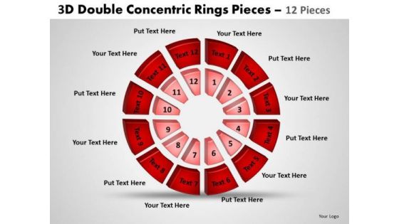 Sales Diagram 3d Double Diagram Concentric Rings Pieces 2 Marketing Diagram