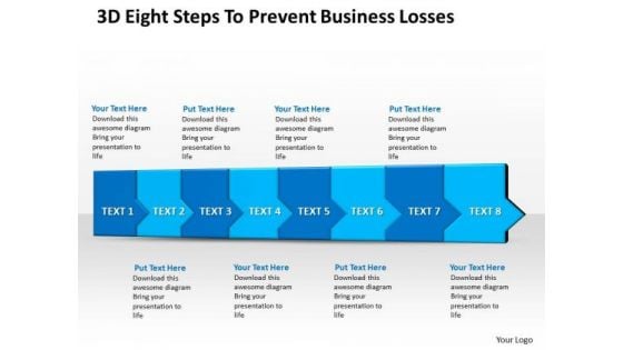 Sales Diagram 3d Eight Steps To Prevent Business Losses Marketing Diagram