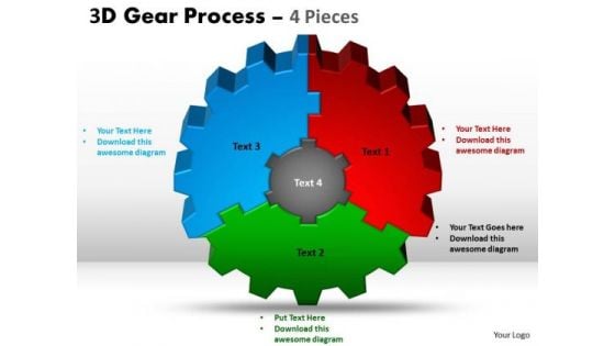 Sales Diagram 3d Gear Process 4 Style Business Diagram