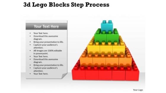 Sales Diagram 3d Lego Blocks Step Process Strategy Diagram