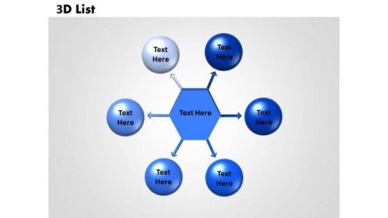 Sales Diagram 3d List 6 Circular Diagram Business Diagram