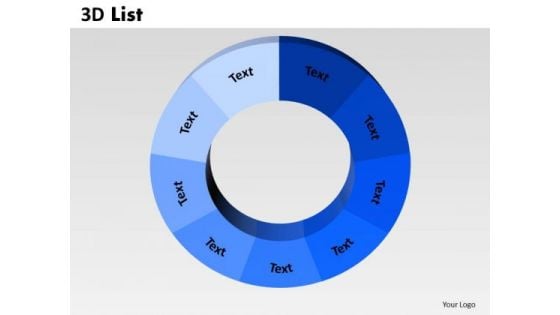 Sales Diagram 3d List Circular Consulting Diagram