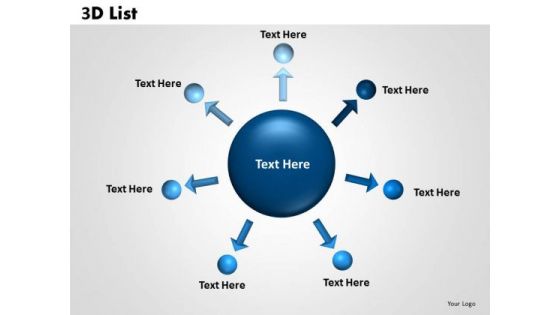 Sales Diagram 3d List Circular Diagram Business Diagram