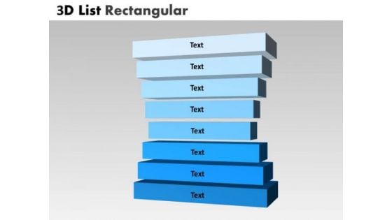 Sales Diagram 3d List Rectangular Stages Diagram Business Diagram