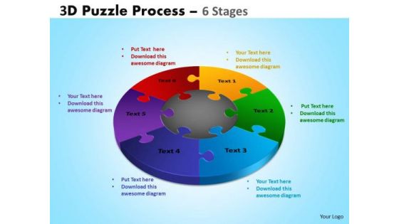 Sales Diagram 3d Puzzle Process Diagram 6 Stages Mba Models And Frameworks