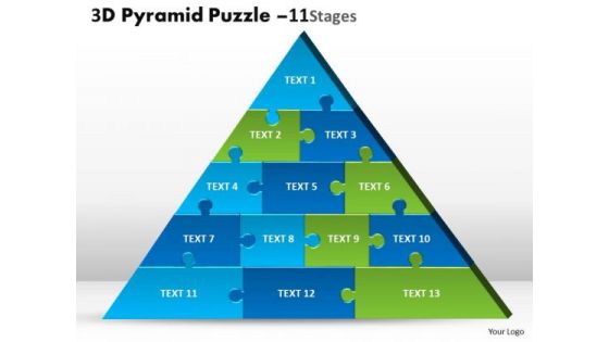 Sales Diagram 3d Pyramid Puzzle 11 Business Finance Strategy Development