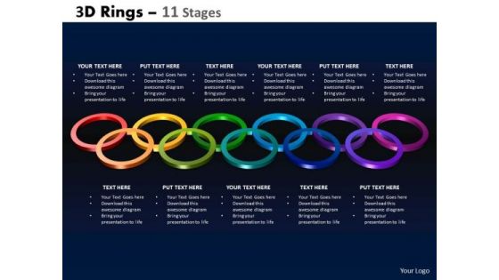 Sales Diagram 3d Rings 11 Stages Consulting Diagram