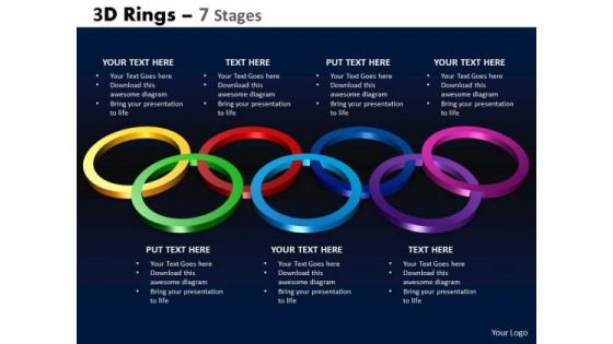 Sales Diagram 3d Rings 7 Stages Consulting Diagram