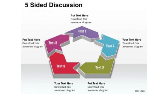 Sales Diagram 5 Sided Discussion Marketing Diagram