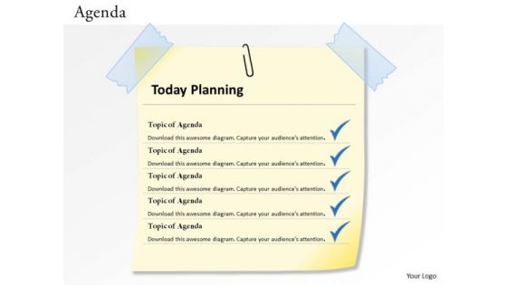 Sales Diagram 5 Staged Agenda Planning Diagram Business Diagram