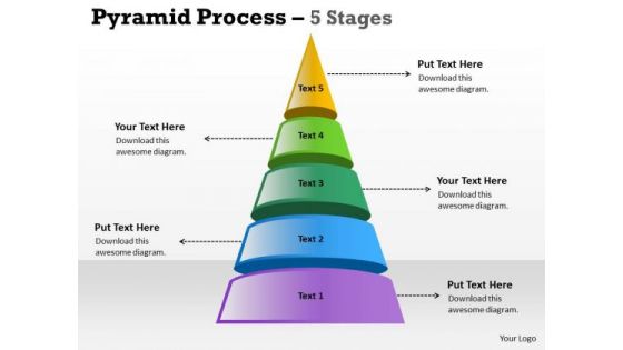 Sales Diagram 5 Staged Triangle Design For Business Consulting Diagram