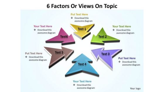 Sales Diagram 6 Factors Or Views On Topic Editable 2 Strategy Diagram