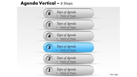 Sales Diagram Agenda Vertical 6 Steps Business Cycle Diagram