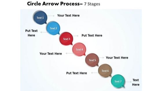 Sales Diagram Arrow 7 Stages Marketing Diagram