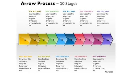 Sales Diagram Arrow Process 10 Stages Business Diagram