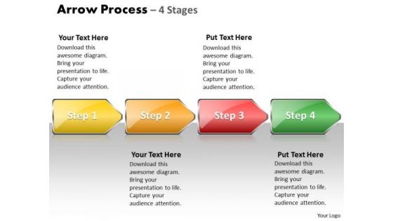 Sales Diagram Arrow Process 4 Stages Style Business Framework Model