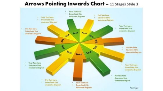 Sales Diagram Arrows Pointing Inwards Chart 11 Stages Business Diagram