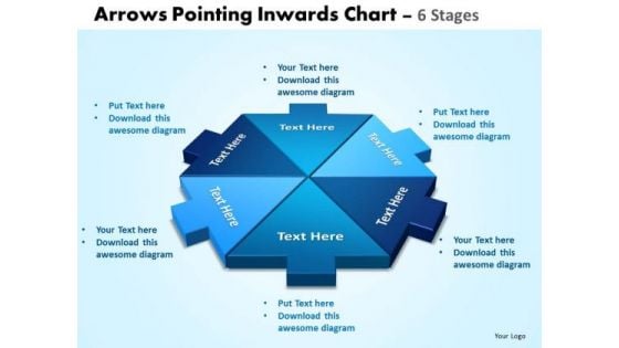 Sales Diagram Arrows Pointing Inwards Chart 6 Stages Editable 3 Marketing Diagram