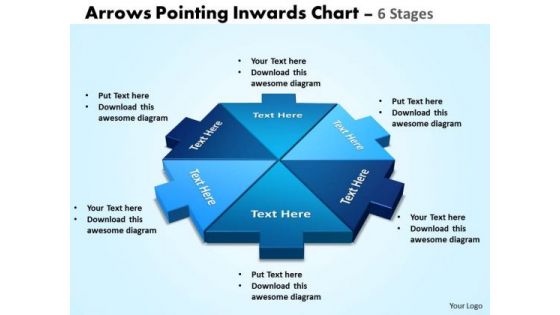 Sales Diagram Arrows Pointing Inwards Chart 6 Stages Strategic Management