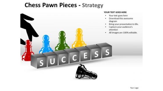 Sales Diagram Chess Pawn Pieces Strategy Business Diagram