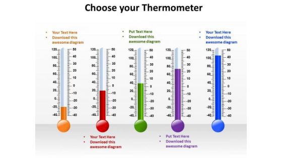 Sales Diagram Choose Your Thermometer Business Framework Model