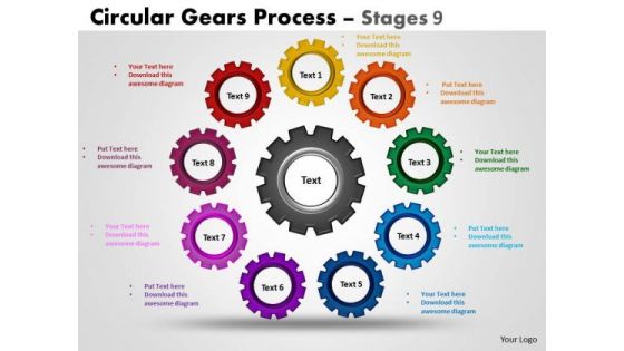 Sales Diagram Circular Gears Flowchart Process Stages Marketing Diagram