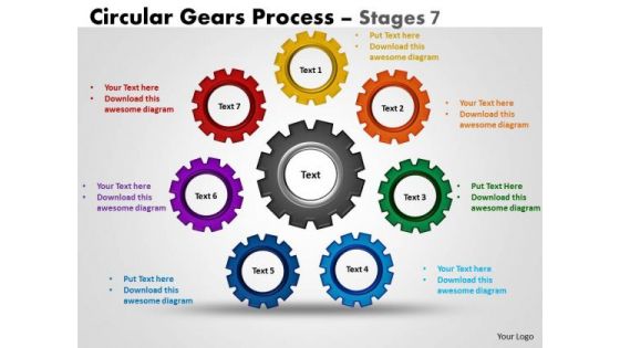 Sales Diagram Circular Gears Flowchart Process Stages Strategic Management